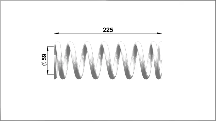 Jousi (59) 60- 225 d10.75 Valkoinen - Moottorikelkan Jousitus - 2574 - 1