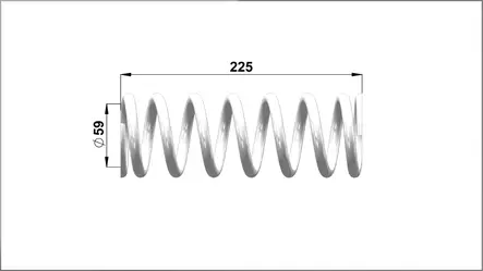 Jousi (59) 60- 225 d10.75 Valkoinen - Moottorikelkan Jousitus - 2574 - 1