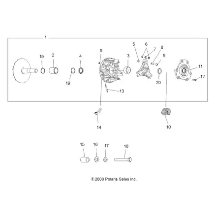 ONE WAY CLUTCH ASSEMBLY - Moottorikelkan varaosat - 105 - 1