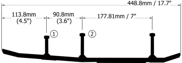 Sno-X Ripper Four Ohjausrauta pari 4" Kovametalli - Ohjausraudat - 4326 - 1